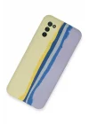 Mey İthalat®  Samsung Galaxy A03S Kılıf Ebruli Lansman Silikon - Sarı-Lila
