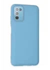 Mey İthalat®  Samsung Galaxy A03S Kılıf Lansman Glass Kapak - Mavi
