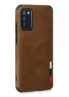 Mey İthalat®  Samsung Galaxy A03S Kılıf Loop Deri Silikon - Kahverengi