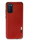 Mey İthalat®  Samsung Galaxy A03S Kılıf Loop Deri Silikon - Kırmızı