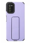 Mey İthalat®  Samsung Galaxy A03S Kılıf Mega Standlı Silikon - Lila