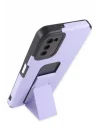 Mey İthalat®  Samsung Galaxy A03S Kılıf Mega Standlı Silikon - Lila