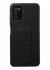 Mey İthalat®  Samsung Galaxy A03S Kılıf Mega Standlı Silikon - Siyah