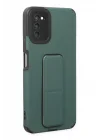Mey İthalat®  Samsung Galaxy A03S Kılıf Mega Standlı Silikon - Yeşil