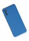 Mey İthalat®  Samsung Galaxy A03S Kılıf Nano içi Kadife Silikon - Mavi