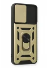 Mey İthalat®  Samsung Galaxy A03S Kılıf Pars Lens Yüzüklü Silikon - Gold