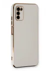 Mey İthalat®  Samsung Galaxy A03S Kılıf Volet Silikon - Beyaz