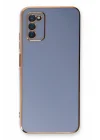 Mey İthalat®  Samsung Galaxy A03S Kılıf Volet Silikon - Mavi