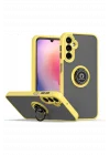 Mey İthalat®  Samsung Galaxy A05S Kılıf Montreal Yüzüklü Silikon Kapak - Sarı