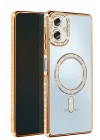 Mey İthalat®  Samsung Galaxy A06 Joke Simli Magneticsafe Kılıf - Gold