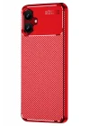 Mey İthalat®  Samsung Galaxy A06 Kılıf Auto Focus Karbon Kapak - Kırmızı