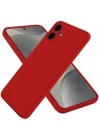 Mey İthalat®  Samsung Galaxy A06 Kılıf First Silikon - Kırmızı