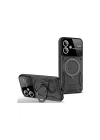 Mey İthalat®  Samsung Galaxy A06 Kılıf Joy Lens Standlı Kapak - Siyah