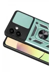 Mey İthalat®  Samsung Galaxy A07 4G Pars Lens Yüzüklü Silikon - Yeşil