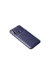 Mey İthalat®  Samsung Galaxy A11 Kılıf Auto Focus Karbon Kapak - Lacivert