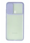 Mey İthalat®  Samsung Galaxy A11 Kılıf Palm Buzlu Kamera Sürgülü Silikon - Lila