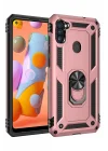 Mey İthalat®  Samsung Galaxy A11 Kılıf Sofya Yüzüklü Silikon Kapak - Rose
