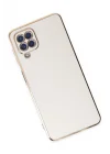 Mey İthalat®  Samsung Galaxy A12 Kılıf Volet Silikon - Beyaz