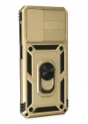 Mey İthalat®  Samsung Galaxy A13 4G Kılıf Pars Lens Yüzüklü Silikon - Gold