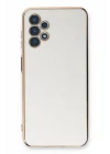 Mey İthalat®  Samsung Galaxy A13 4G Kılıf Volet Silikon - Beyaz