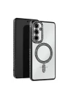 Mey İthalat®  Samsung Galaxy A17 5G Joke Simli Magneticsafe Kılıf - Siyah