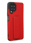Mey İthalat®  Samsung Galaxy A22 Kılıf Mega Standlı Silikon - Kırmızı