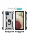 Mey İthalat®  Samsung Galaxy A22 Kılıf Sofya Yüzüklü Silikon Kapak - Gümüş