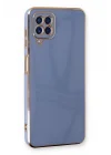 Mey İthalat®  Samsung Galaxy A22 Kılıf Volet Silikon - Mavi