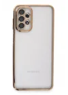 Mey İthalat®  Samsung Galaxy A23 4G Kılıf  Lensli Silikon - Gold