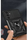 Mey İthalat®  Samsung Galaxy A35 5G Kılıf Pars Lens Yüzüklü Silikon - Kırmızı