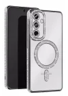 Mey İthalat®  Samsung Galaxy A36 Joke Simli Magneticsafe Kılıf - Gümüş