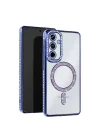 Mey İthalat®  Samsung Galaxy A36 Joke Simli Magneticsafe Kılıf - Mavi