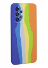 Mey İthalat®  Samsung Galaxy A53 5G Kılıf Ebruli Lansman Silikon - Mavi-Turuncu