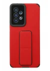 Mey İthalat®  Samsung Galaxy A53 5G Kılıf Mega Standlı Silikon - Kırmızı