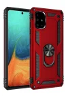 Mey İthalat®  Samsung Galaxy A71 Kılıf Sofya Yüzüklü Silikon Kapak - Kırmızı