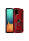 Mey İthalat®  Samsung Galaxy A71 Kılıf Sofya Yüzüklü Silikon Kapak - Kırmızı
