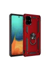 Mey İthalat®  Samsung Galaxy A71 Kılıf Sofya Yüzüklü Silikon Kapak - Kırmızı
