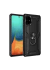 Mey İthalat®  Samsung Galaxy A71 Kılıf Sofya Yüzüklü Silikon Kapak - Siyah