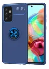 Mey İthalat®  Samsung Galaxy A72 Kılıf Range Yüzüklü Silikon - Mavi