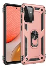 Mey İthalat®  Samsung Galaxy A72 Kılıf Sofya Yüzüklü Silikon Kapak - Rose