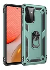 Mey İthalat®  Samsung Galaxy A72 Kılıf Sofya Yüzüklü Silikon Kapak - Yeşil