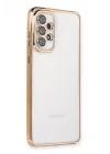 Mey İthalat®  Samsung Galaxy A73 5G Kılıf  Lensli Silikon - Gold