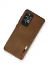 Mey İthalat®  Samsung Galaxy A73 5G Kılıf Loop Deri Silikon - Kahverengi