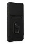 Mey İthalat®  Samsung Galaxy A73 5G Kılıf Pars Lens Yüzüklü Silikon - Siyah