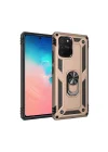 Mey İthalat®  Samsung Galaxy A91 / S10 Lite Kılıf Sofya Yüzüklü Silikon Kapak - Gold