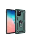 Mey İthalat®  Samsung Galaxy A91 / S10 Lite Kılıf Sofya Yüzüklü Silikon Kapak - Yeşil