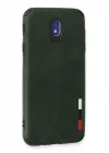 Mey İthalat®  Samsung Galaxy J7 Pro / J730 Kılıf Loop Deri Silikon - Yeşil