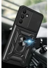 Mey İthalat®  Samsung Galaxy M15 Kılıf Pars Lens Yüzüklü Silikon - Siyah
