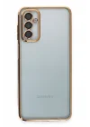 Mey İthalat®  Samsung Galaxy M23 Kılıf  Lensli Silikon - Gold