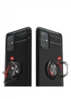 Mey İthalat®  Samsung Galaxy M31S Kılıf Range Yüzüklü Silikon - Kırmızı
